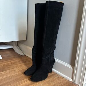 Knee-high black suede leather Jessica Simpson boots, 8.5